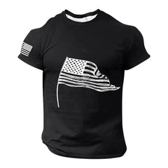 Gym Men's T Shirt For Men 3d Print USA Flag T-shirts Casual Oversized Short-sleeved Tees Summer Sportswear Tops Men Clothing