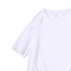 2024 Summer Short Sleeve T Shirts Solid Color T-shirt O Neck Casual Loose T Shirt Base Top Tee Oversize Students Street T-shirt