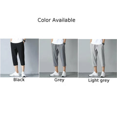 Mens Summer Cooling Thin Shorts Loose Capris Pants Fashion All-match Streetwear