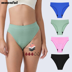 Menstruationsunterwäsche, Baumwoll-Menstruationsslips, hochgeschnitten, saugfähig, für starke Menstruation