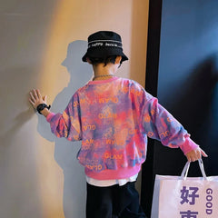 Children's Clothing Boys Spring And Fall New Version Of The Korean Version Fashionable Fashionable Gradient Casual Sweater Boy