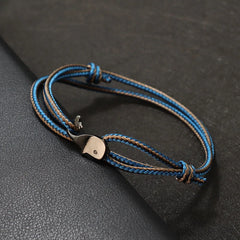 New Whale Bracelet For Men Bilayer Sliding Adjustable Summer Beach Surfer Nautical String Braslet Vacatio Leisure Accessories