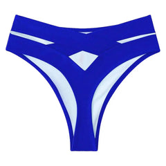 Women Sexy High Waist Swimming Briefs Solid Color Back Cutout Swim Trunks Bikini Bottom Swimwear Beachwear Brazilian Bikini