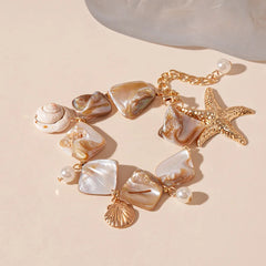 Bohemian Shell Bracelet for Women Men Gold Color Summer Beach Charm Bracelets Bangles Wristband Jewelry Accessories Couple Gifts