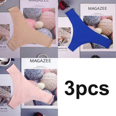 3er-Pack Damen-Slips aus Eisseide, niedrig geschnitten, V-förmiger Bund, Baumwollzwickel, atmungsaktiv, schnelltrocknend, Sportunterwäsche