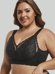 Sommerunterwäsche für Damen, große Oberweite, geringe Faltenbildung, Anti-Hänge-Effekt, ohne Bügel, für kurvige Frauen, ultradünner Plus-Size-Text-BH