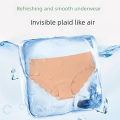 4PCS Seamless underwear for women, solid color breathable mid-waist triangle pants, sexy and comfortable wavy bikini underwear