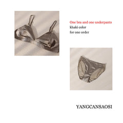 Women's Fashion and Sexy New Style Detachable Breathable Natural Mulberry Silk Underwear Set Sexy French Triangle Cup Underwear