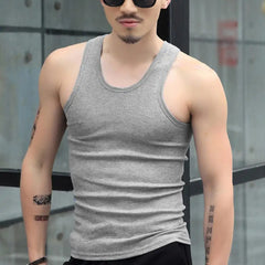 Men Vest O-neck Sleeveless Tank Tops Slim Fit Summer Vest Fitness Gym Workout Undershirt Bodybuilding Running Vest