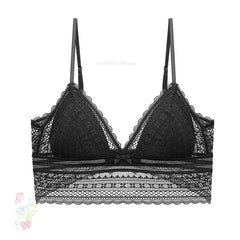 French Lace Lingerie for Women Sexy U-shaped Large Backless Thin Style Without Steel Rings Triangular Soft Cup Bra Cover