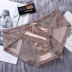 תחתוני נשים סאטן תחתוני תחרה סקסיים תחתוני נשים קז'ואל הלבשה תחתונה נשית אינטימי ילדה תחתונים 2024