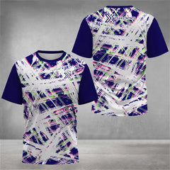 Fashion 3D Tie-Dye Print T Shirt For Men Summer Quick Dry Short Sleeve Outdoor Tennis Sports T-Shirt Casual Breathable Loose Top