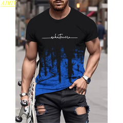Man T Shirt Casual Oversized Sports Loose Plus Milano Print Clothing Comfortable Shopping Round Neck Short Sleeved T-Shirt Top