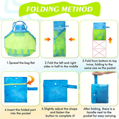 תיק כתף חוף תיק רשת מעטפת תיק חוף חיוני תיק חוף צעצוע תיק