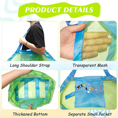 תיק כתף חוף תיק רשת מעטפת תיק חוף חיוני תיק חוף צעצוע תיק