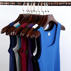 Unisex Tanktop mit eckigem Ausschnitt, gerippt, ärmellos, klassisch weiß/schwarz, elastisch, Sport-Tanktop für Damen und Herren