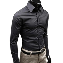 Classic Business Shirt Breathable Not See Through Men's Shirt Men's Slim Fit Cotton Business Shirt