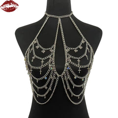 Sexy Love BDSM Europäische und amerikanische Sex-Accessoires für Frauen aus silberfarbenem Legierungsmaterial, verziert mit Strasssteinen.