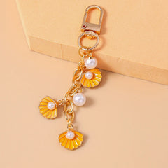 Fashion Summer Beach Shell Pearl Starfish Keychain for Women Men Car Key Handbag Purse Hanging Key Chains DIY Accessories
