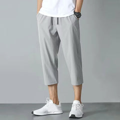 Mens Summer Cooling Thin Shorts Loose Capris Pants Fashion All-match Streetwear