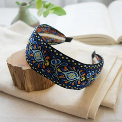 Breiter Turban für Damen, Haaraccessoires, Kopfbedeckungen, bestickte Haarreifen, Haarbänder, Stirnbänder, Kopftücher