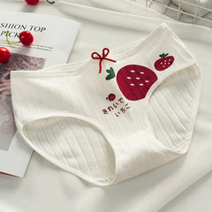 New Underwear Women Strawberry Pattern Panties Girls Briefs Sexy Lingeries Cueca Calcinhas Cotton Shorts Underpants Cute Panty