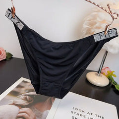 תחתוני נשים רכים וחלקים משובצים יהלומים צרפתיים מותניים נמוכים, מכנסיים משולשים נושמים, מפשעה ונוחות, יוקרתיים