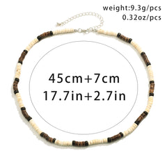 אופנה גברים קיץ חוף עץ חרוזים גולש שרשרת פשוט גיאומטרי שבטי אתני בעבודת יד שרשרת Steampunk זכר תכשיטי מתנה