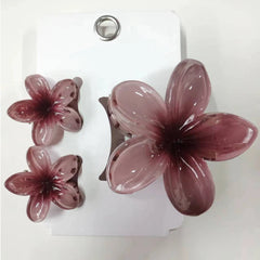 3 pcs/set Flower Claw Clip Women Summer Beach Cute Hawaiian 8CM*1+4CM*2PCS Preppy Stuff Female Hair Accessories For Summer