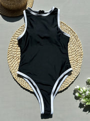 2025 New Black Bikini Set One-piece Swimsuit Classic Swimsuit Women's Push Up Sport Solid One-piece Suit Beach Wear For Female