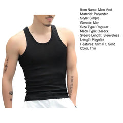 Men Vest O-neck Sleeveless Tank Tops Slim Fit Summer Vest Fitness Gym Workout Undershirt Bodybuilding Running Vest