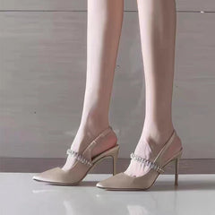 Velvet Suede Diamond High Heels Shoes For Women Brand Nude Pink Closed Pointed Toe Sandals Luxury High-end 7/9cm High Heel Shoes