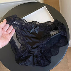 נשים סקסיות תחרה תחתונים תחתוני סאטן רשת מותן נמוך תחתונים חלולים חוטיני