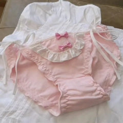 Women's Underwear Panty Sexy Lace Panties Japanese JK Girls Cute Bowknot Kawaii Comfort Briefs Cos Maid Lace Up Female Lingerie