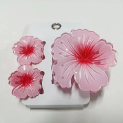 סט קליפסים לשיער פרחוניים 3 יחידות/סט לנשים אביזרי שיער חוף אביב חמודים, קליפסים פרחוניים לבהיניה פריטי יסוד לקיץ