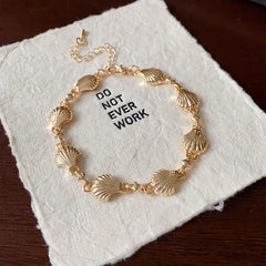 Bohemian Shell Bracelet for Women Men Gold Color Summer Beach Charm Bracelets Bangles Wristband Jewelry Accessories Couple Gifts