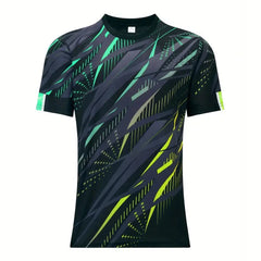 Lässiges Fitness-T-Shirt, Sommer, Kurzarm, Herren-T-Shirt mit modischem Print, Streetwear, Oversized-Schnitt, Outdoor-Oberteil, Sportbekleidung