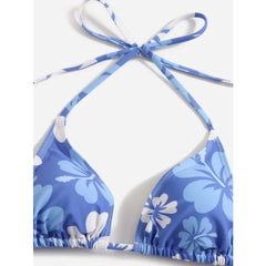 Floral Pattern Micro Bikini Swimsuit Women Sexy Lace Up Triangle Bikini Set Skirt Cover Up Summer 2025 New Beach Bikinis 3 Piece