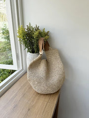 Women Beach Vintage Handmade Woven Shoulder Bag Raffia Rattan Shopping Bags Bohemian Ladies Summer Travel Vacation Casual Totes