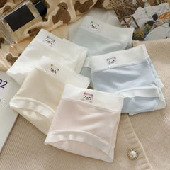5PCS Soft Cute Panties for Women Underwear Female Lingerie Seamless Briefs Cotton Crotch Bear Underpants Girls