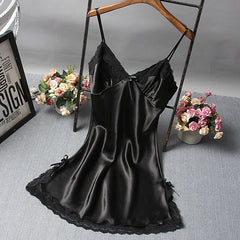 Bowknot Transparent Sexy Underwear Lace Tulle Hollow Suspender Nightdress