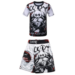 Kid's Gym MMA Boxing Jerseys Baby Boys Sport T Shirts Shorts Set Suit Rashguard Kickboxing Trousers Children BJJ Sportsuit 172
