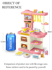 Spielküchenzubehör für Kinder, Spielset mit Küchenlebensmitteln, Töpfen, Milchkannen, Brot und Gabel für Kinder ab 3 Jahren, Jungen und Mädchen