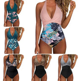 1Pc Women Monokini Swimsuit Tummy Control Triangular Cup Bikini Stylish Backless Design Women's One-piece Swimsuit for Summer