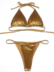 12 Colors Halter High Leg Cut Padded Bikini Women Swimwear Female Swimsuit Two-pieces Bikini set Bather Bathing Suit Swim K5974