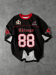 Men's Casual Crew Neck T-Shirt Chicago Alphabet Printed Pattern Polyester Pullover For Summer Daily Outdoor Street Wear Clothing