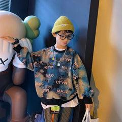 Children's Clothing Boys Spring And Fall New Version Of The Korean Version Fashionable Fashionable Gradient Casual Sweater Boy