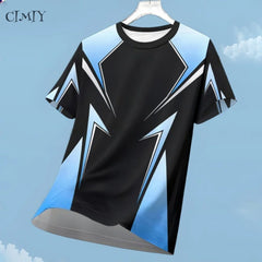 חולצת ספורט קז'ואל לגברים יבשה בגזרה יבשה ריצה חיצונית רכיבה על אופניים שרוולים קצרים נושם בגדי כושר חולצת טריקו עם צווארון עגול