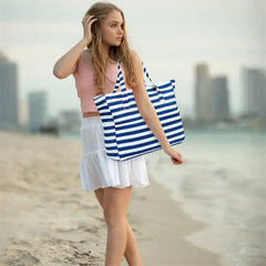 Beach Tote Bag Women Foldable Travel Bag with Anti-Sand Pocket Lightweight Storage Bag for Gym/Shopping Packable in Carry-On