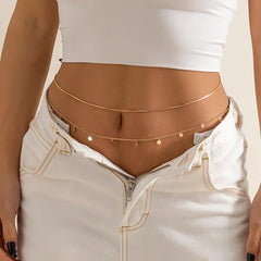 Strandaccessoires – Sommer-Trend 2023: Bikini-Hüftkette mit Strasssteinen, sexy Figur, Taillenperlen mit Kristallen
